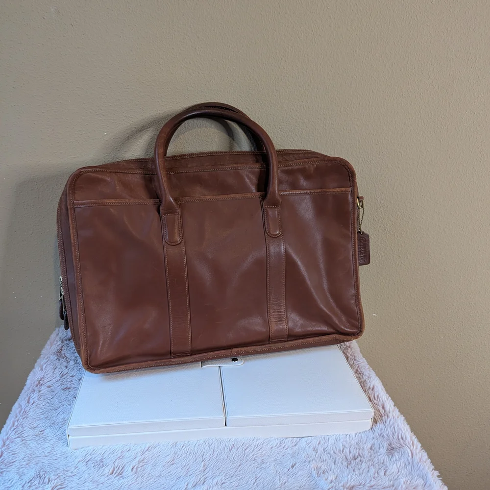 Coach Brown Leather Briefcase